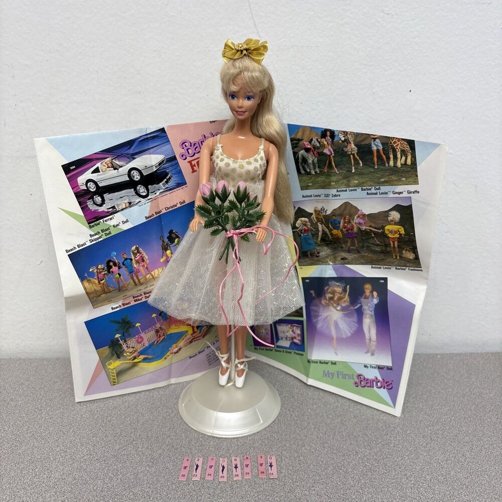 Vintage My First Barbie Easy To Dress Ballerina, Pamphlet, Tickets, Flowers